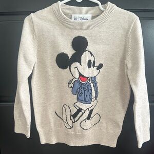 GAP Kids Beige Sweater with Mickey Mouse Design